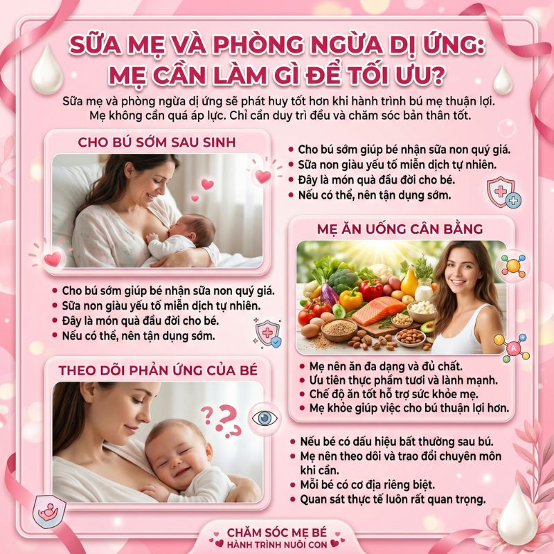 sữa mẹ và phòng ngừa dị ứng mẹ cần làm gì để tối ưu