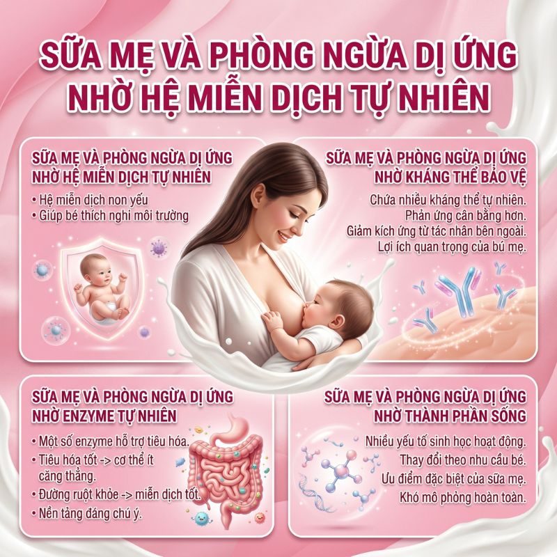 sữa mẹ và phòng ngừa dị ứng nhờ hệ miễn dịch tự nhiên