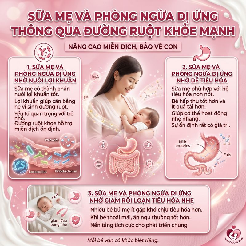sữa mẹ và phòng ngừa dị ứng thông qua đường ruột khỏe mạnh