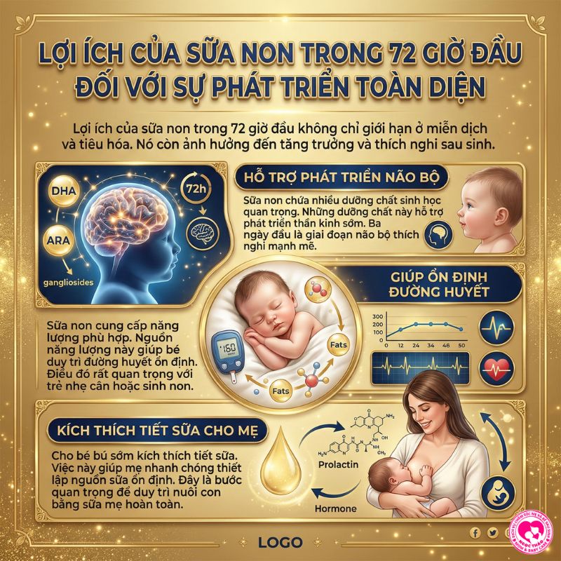 Lợi ích của sữa non trong 72 giờ đầu đối với trẻ sơ sinh