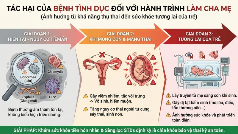 Nguy cơ và tác hại bệnh lây qua đường tình dục đối với thai kỳ tương lai
