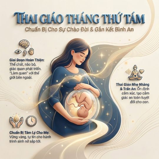 Thai giáo tháng thứ tám – giai đoạn trấn an và gắn kết mẹ con