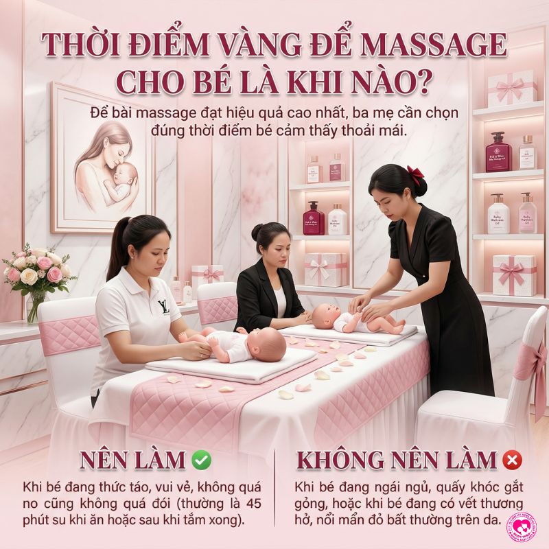 thời điểm vàng để massage cho bé sơ sinh