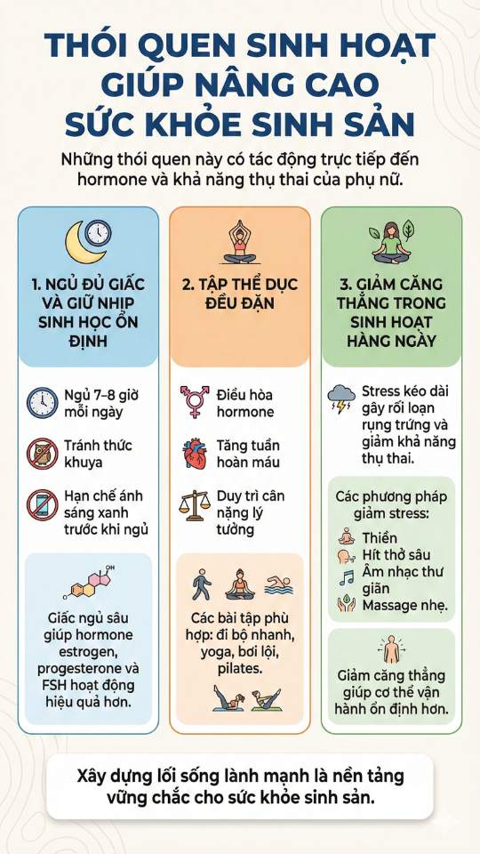 Thói quen giúp nâng cao sức khỏe sinh sản