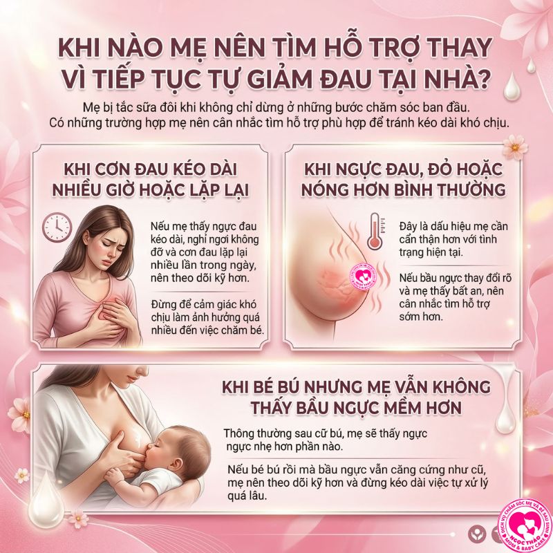 tìm sự hỗ trợ thông tắc tia sữa