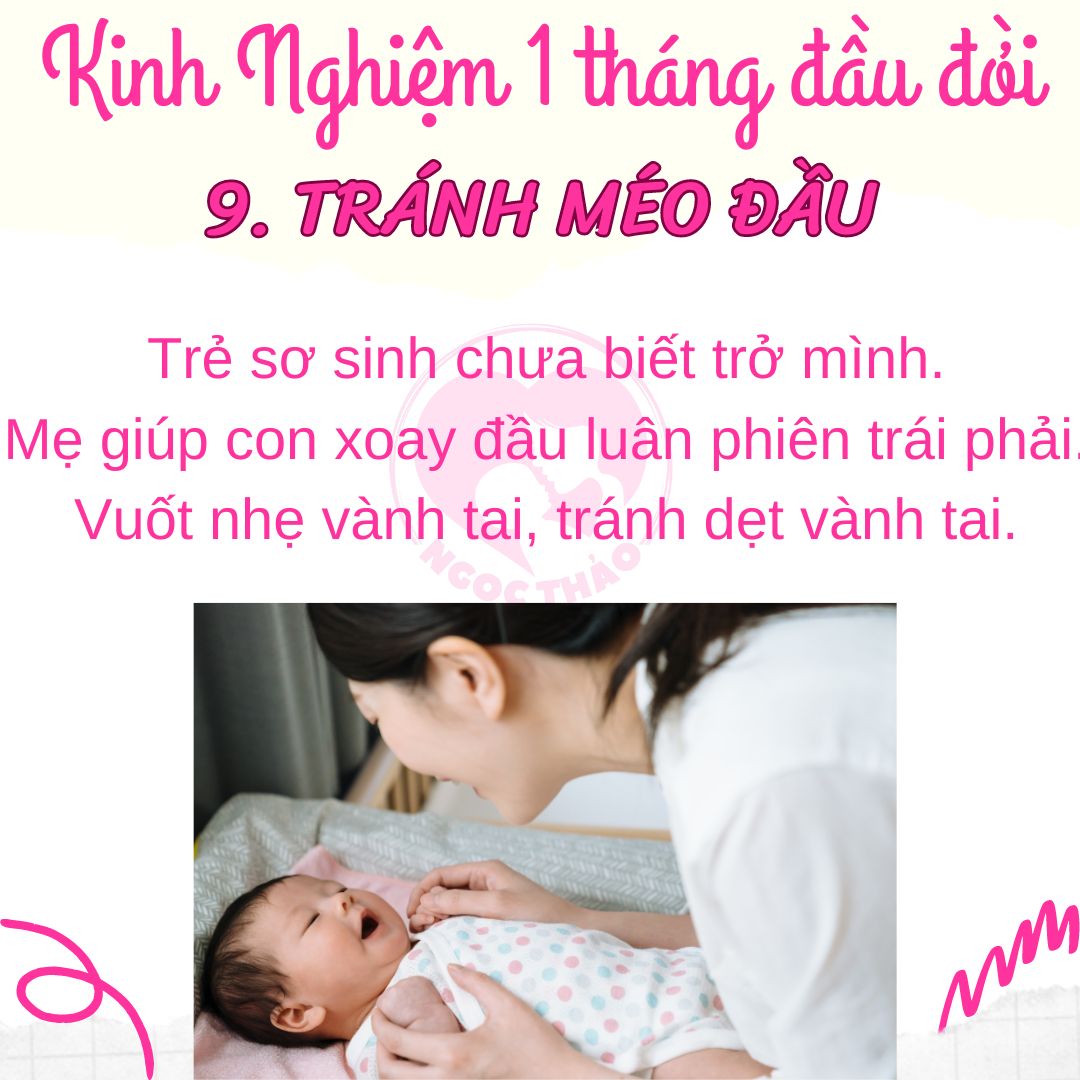 Điều chỉnh tư thế nằm cho bé tránh méo đầu bé