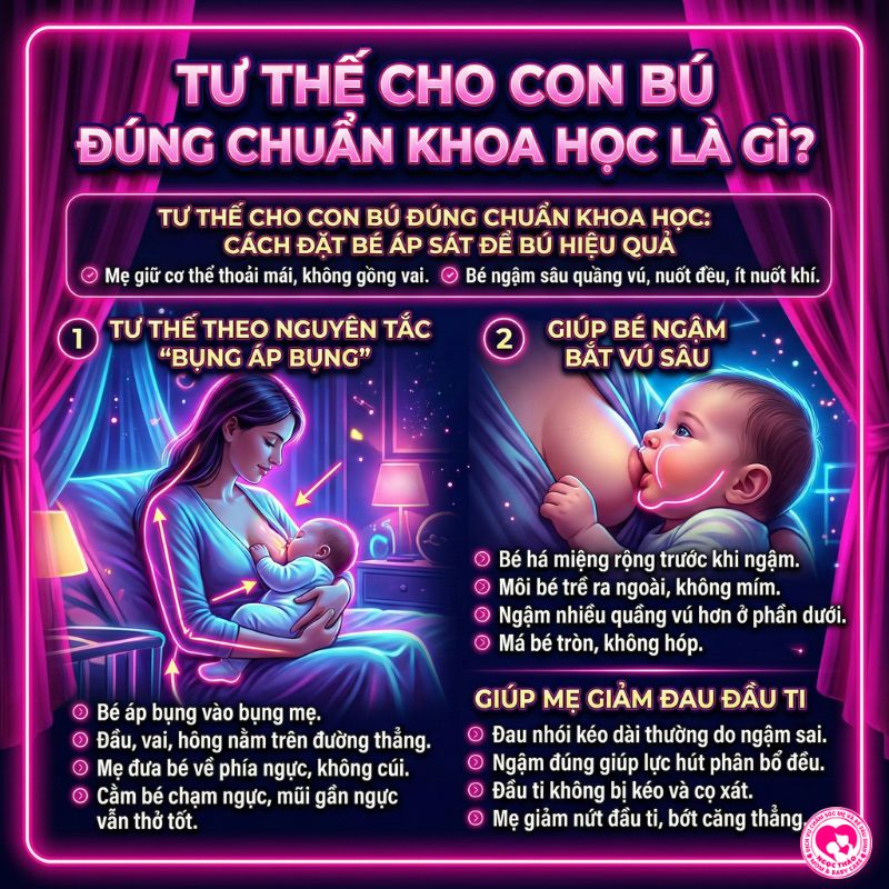 Tư thế cho con bú chuẩn khoa học giúp mẹ không đau đầu ti