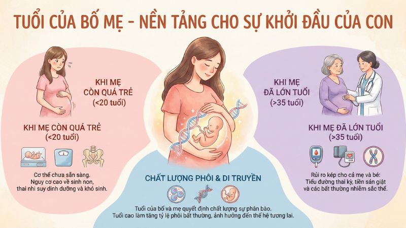 tuổi của bố mẹ là nền tảng cho khởi đầu của con