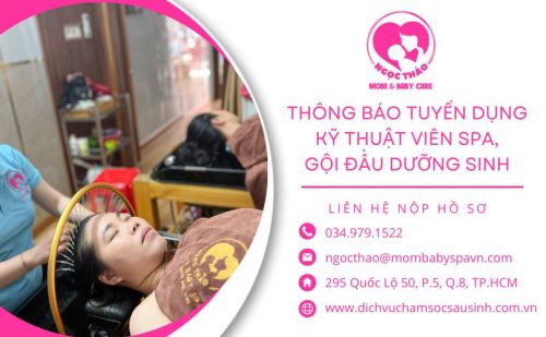 Tuyển dụng kỹ thuật viên massage bầu, gội đầu dưỡng sinh