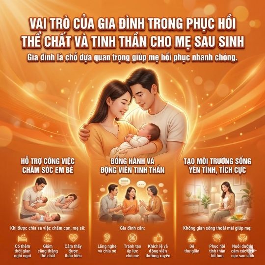 vai trò của gia đình trong phục hồi thể chất và tinh thần cho mẹ sau sinh