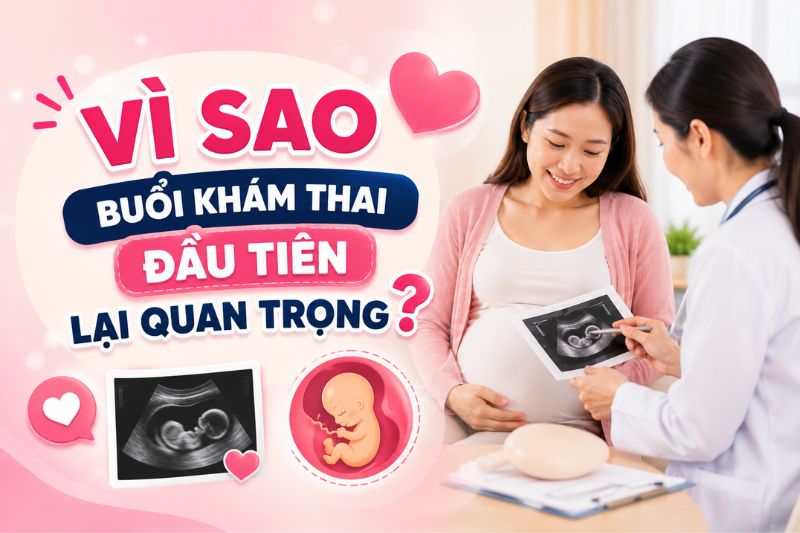 mẹ bầu cảm thấy vui vẻ và an tâm khi đi khám thai buổi đầu tiên