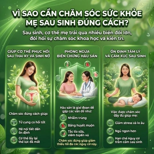 vì sao cần chăm sóc sức khỏe cho mẹ sau sinh