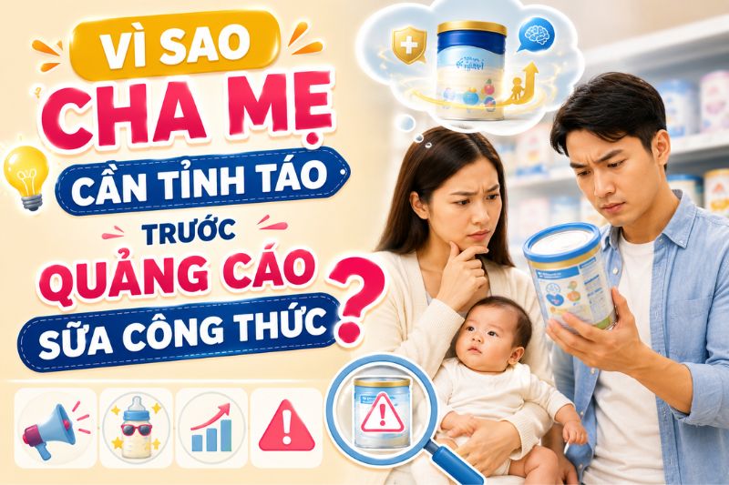 Vì sao cha mẹ cần tỉnh táo trước quảng cáo sữa công thức