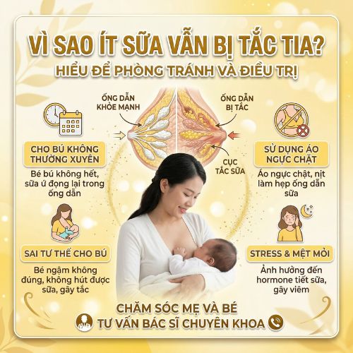 Vì sao ít sữa vẫn bị tắt tia?