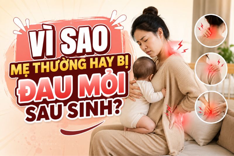 vì sao mẹ thường bị đau mỏi sau sinh