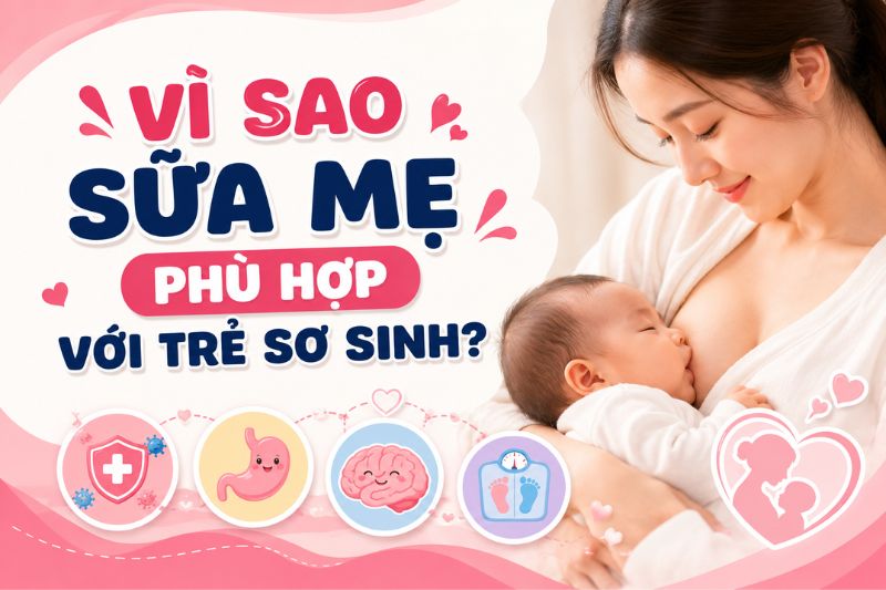 vì sao sữa mẹ phù hợp với trẻ sơ sinh