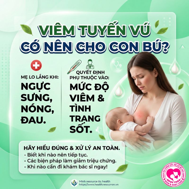 viêm tuyến vú có nên cho con bú không