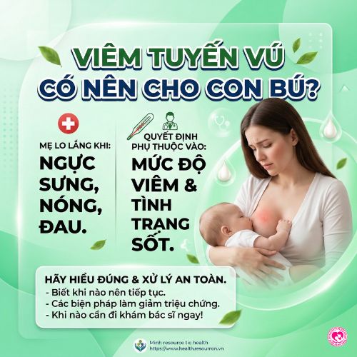Viêm tuyến vú có nên cho con bú? Hướng dẫn an toàn cho mẹ đang đau ngực