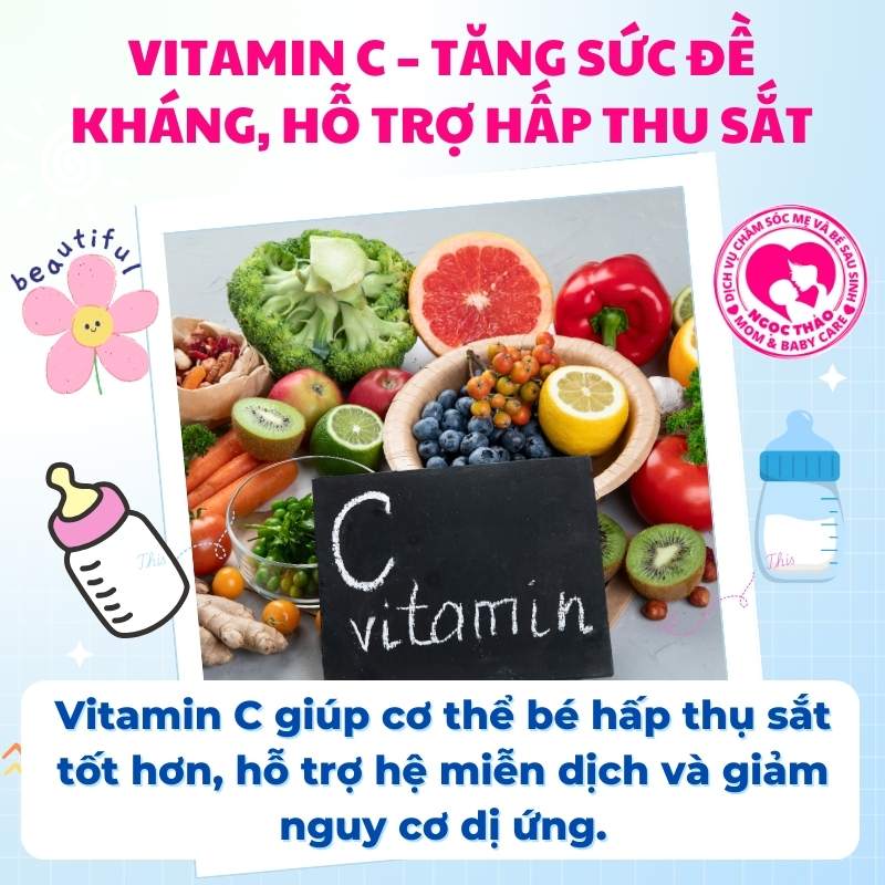 Vitamin C trong sữa mẹ