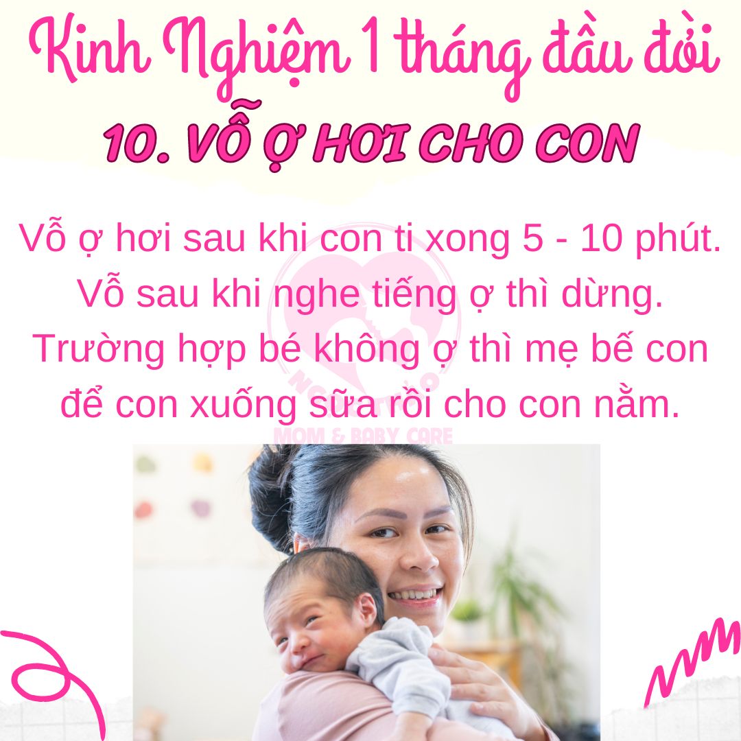 vỗ ợ hơi cho bé sơ sinh giúp bé cảm thấy dễ chịu