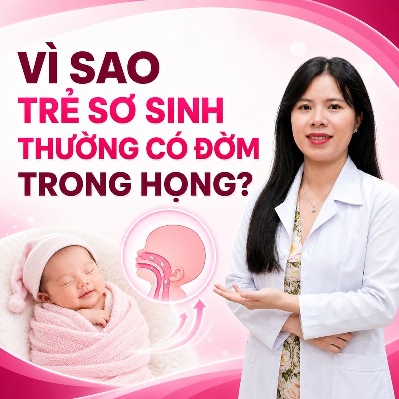 vì sao trẻ sơ sinh thường có đờm trong họng